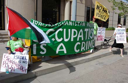 Coloradans For Peace protest outside City Auditorium