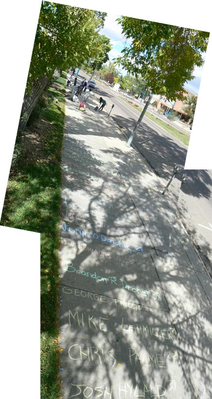 Chalk on the sidewalk acacia-chalk-names